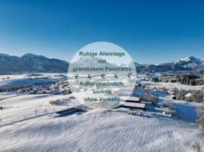 Chalet - Ferienwohnungen - Biohof Stöger - Panoramasüdbalkon - grandiose Aussicht auf See, Berge und Schloss Neuschwanstein